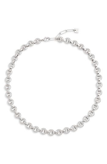 Open Edit Flat Cable Chain Necklace In Silver