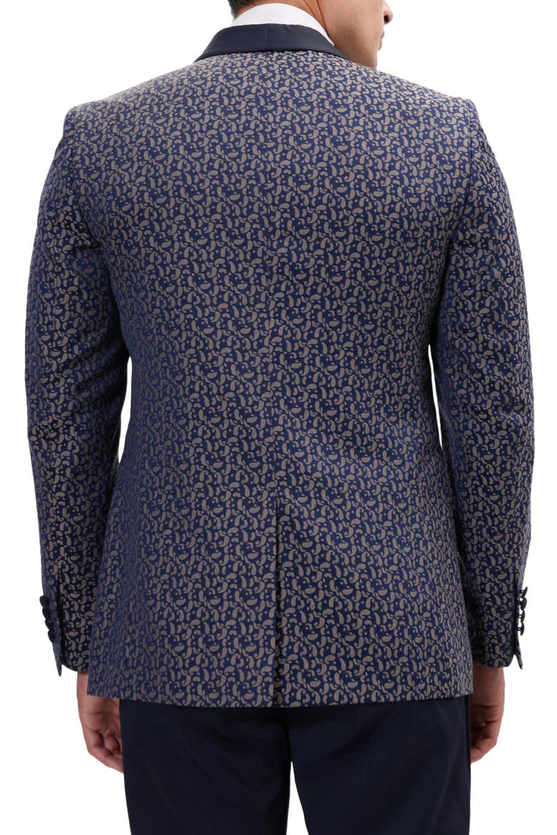 Contrast Shawl Lapel Tuxedo Jacket, Alternate, color, NAVY BEIGE