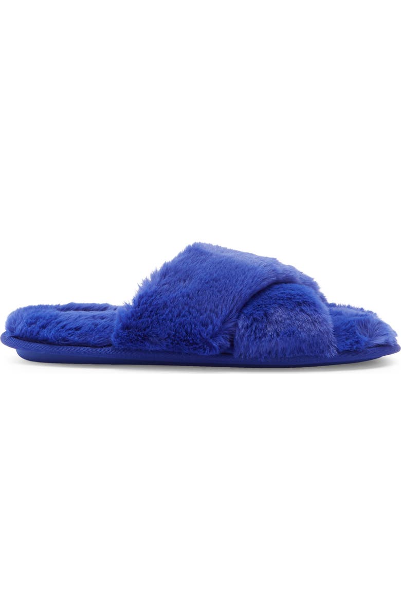 Rachel Roy Cardi Faux Fur Slipper, Alternate, color, Cobalt