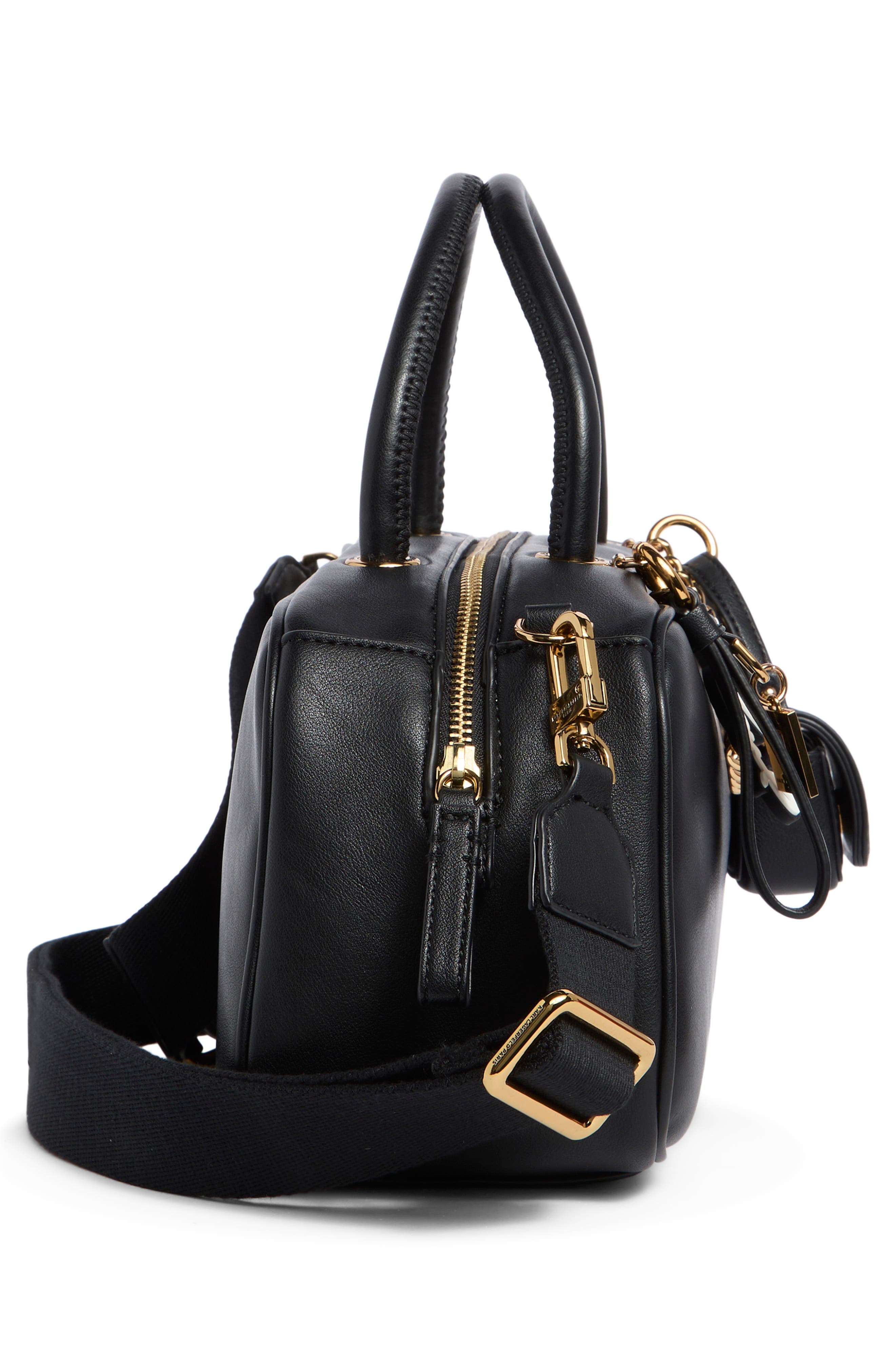 KARL LAGERFELD PARIS Zaylia Satchel Bag, Alternate, color, Black/ Gold