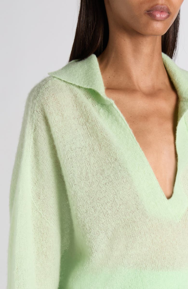 TOM FORD Johnny Collar Cashmere & Silk Blend Sweater, Alternate, color, Glass Green