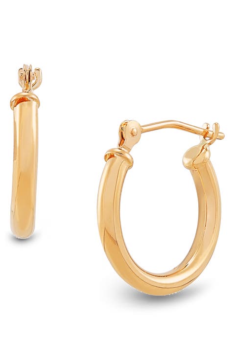 14K Yellow Gold Huggie Hoop Earrings