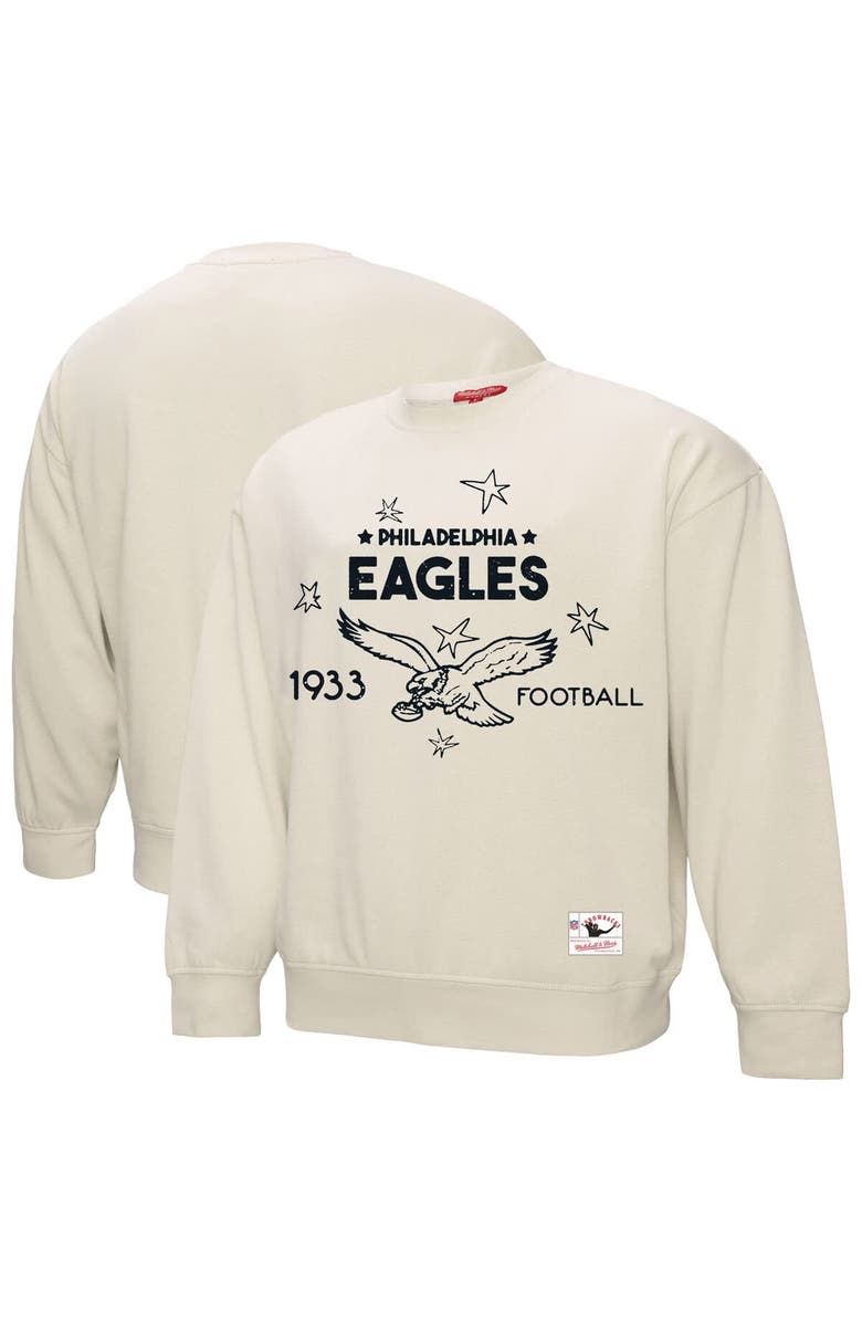 Mitchell & Ness Women's Mitchell & Ness Cream Philadelphia Eagles Shooting Stars Pullover Sweatshirt, Main, color, Cream