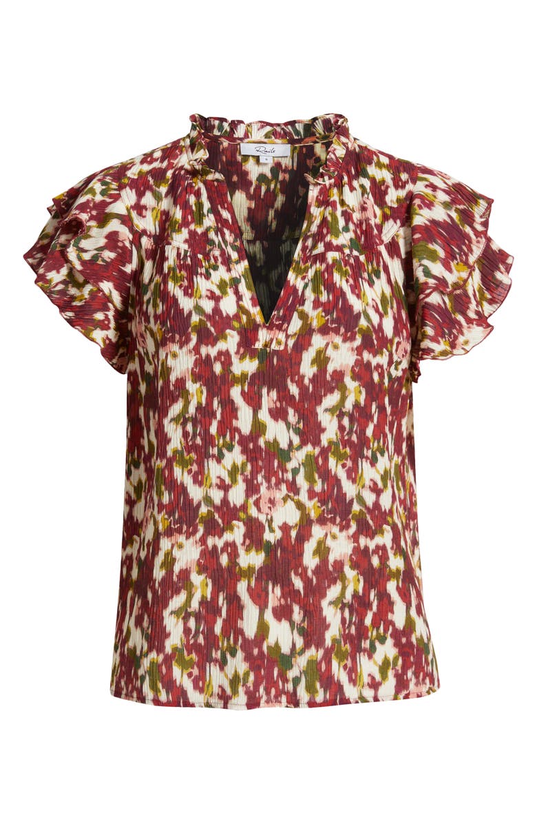 Rails Calista Floral Flutter Sleeve Top, Alternate, color, Cardinal Floral