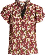 Rails Calista Floral Flutter Sleeve Top