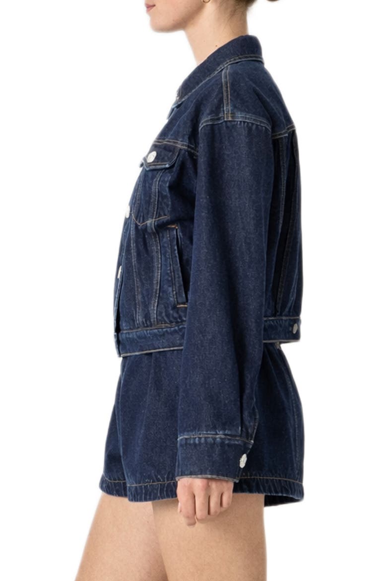 Denim Trucker Jacket, Alternate, color, NAVY