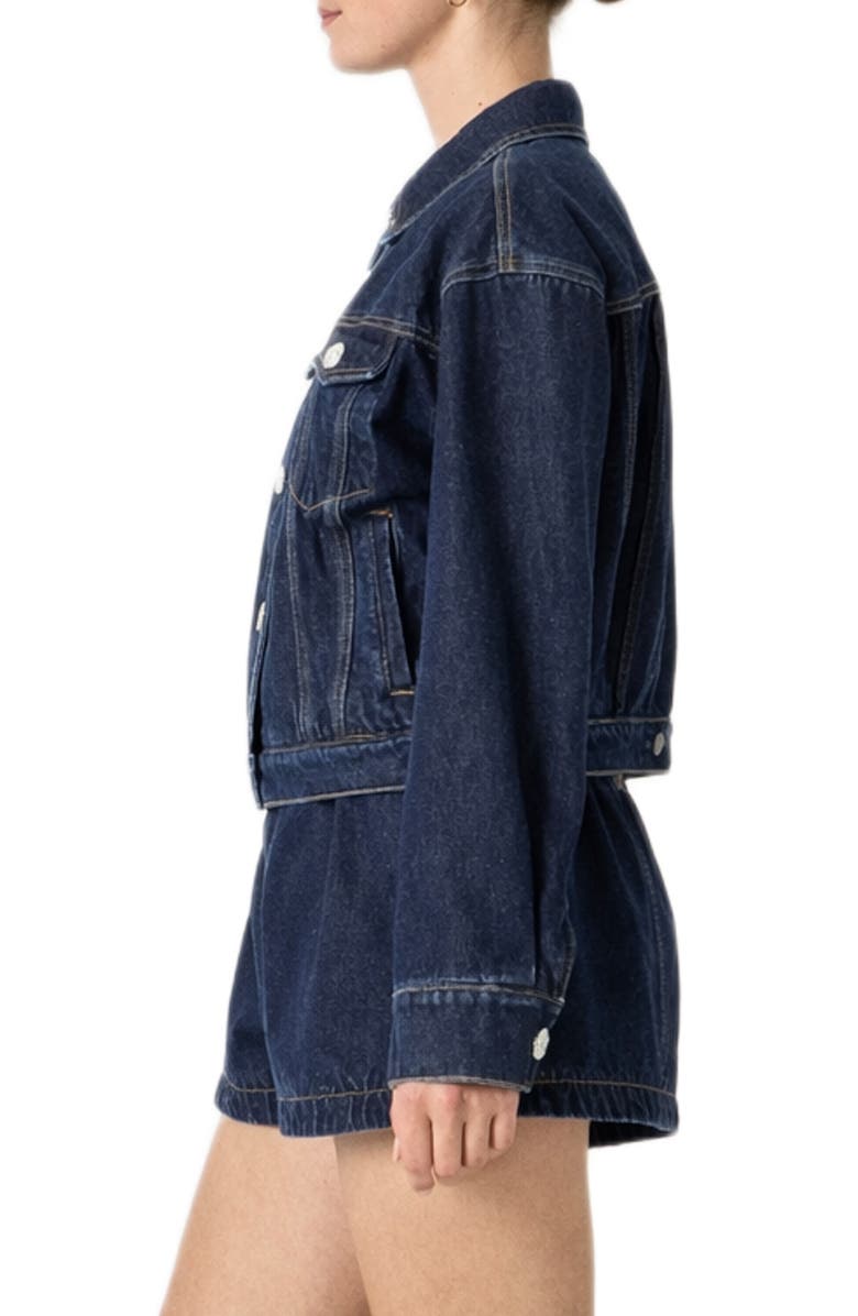 English Factory Denim Trucker Jacket, Alternate, color, Navy