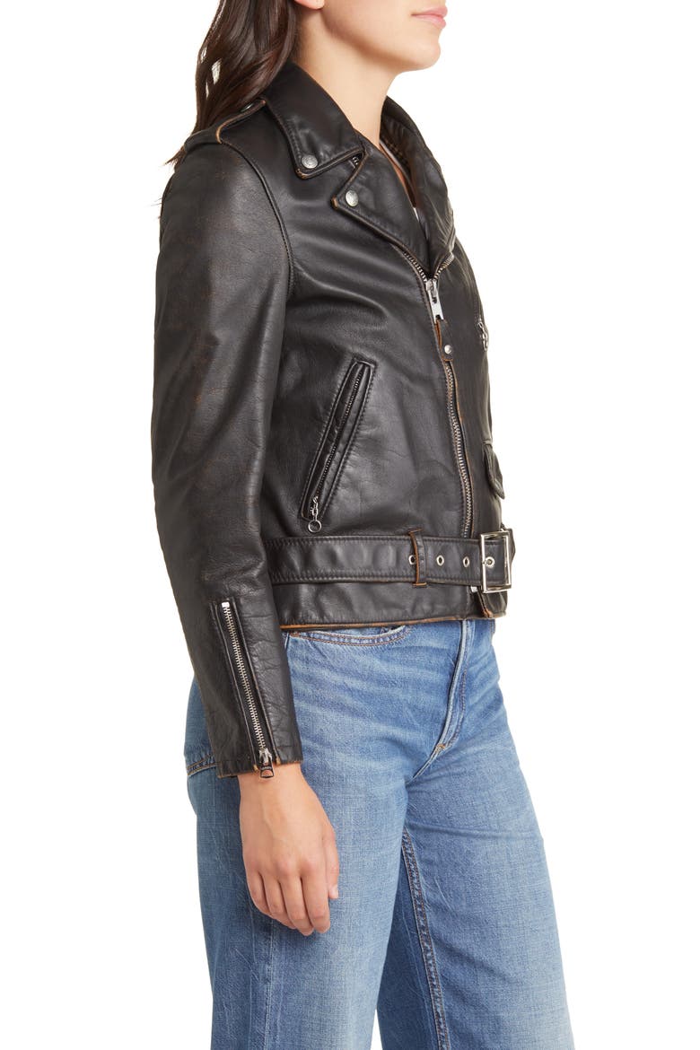 Perfecto Brand Asymmetric Moto Jacket, Alternate, color, BLACK