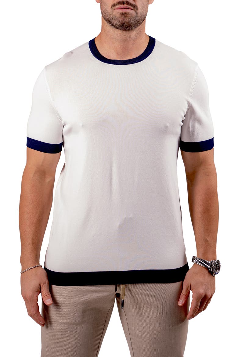 Short Sleeve Sweater, Main, color, WHITE