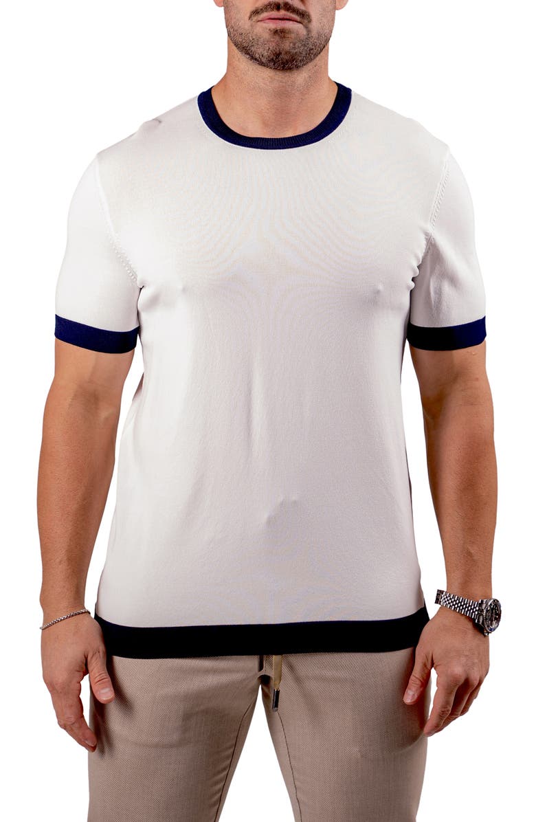 Maceoo Short Sleeve Sweater, Main, color, White