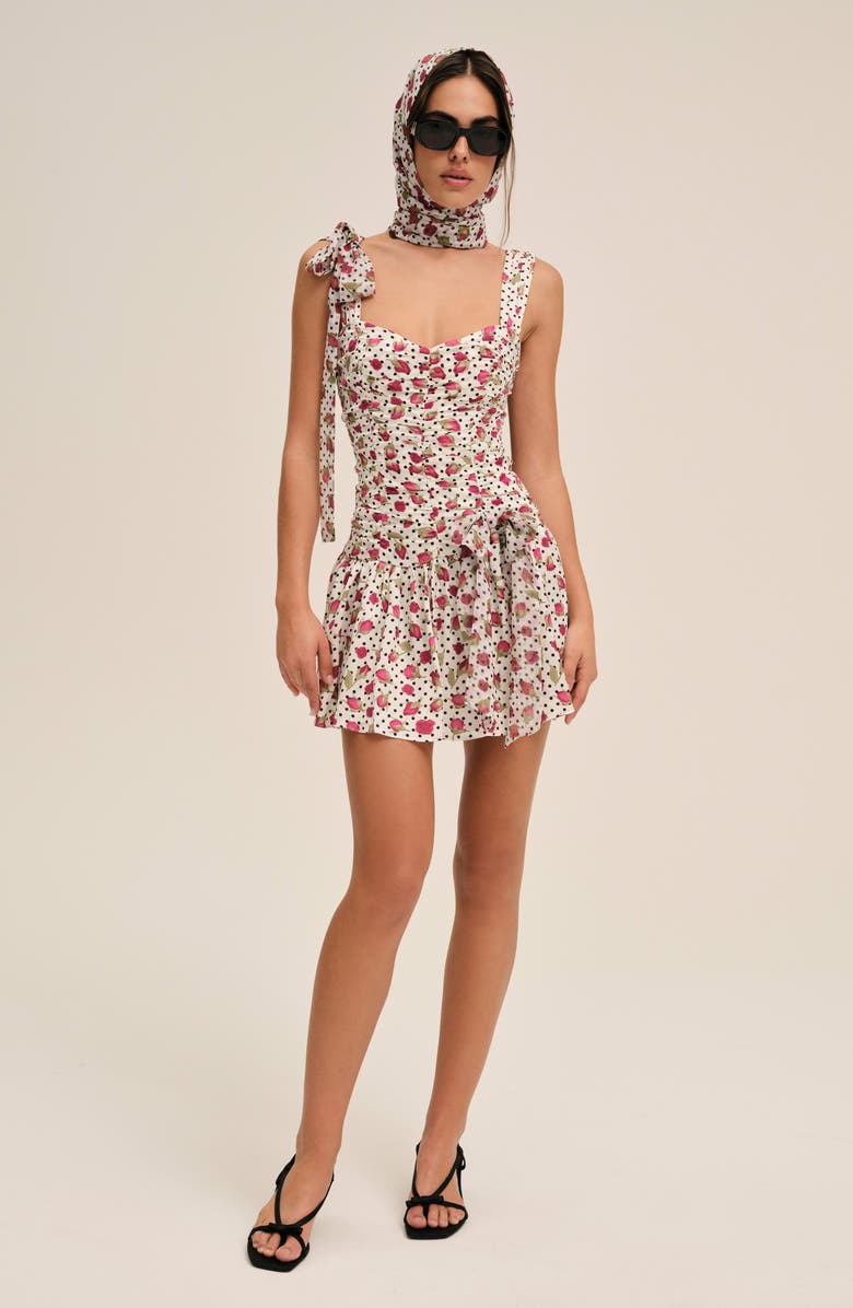 For Love & Lemons Betty Bud Fit & Flare Minidress, Alternate, color, 