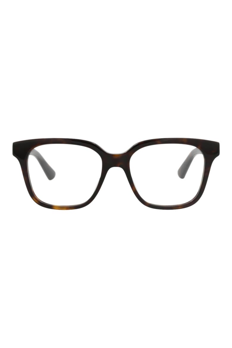 52mm Square Optical Glasses, Main, color, HAVANA HAVANA TRANSPARENT