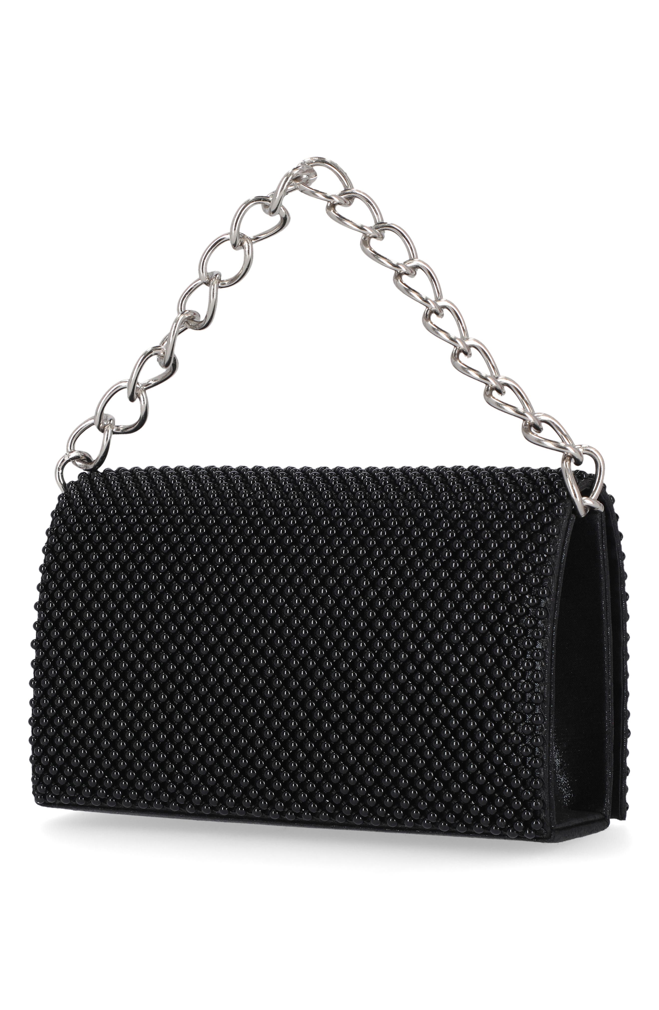 Jessica McClintock Damiana Beaded Metal Mesh Clutch, Alternate, color, 08N-Black