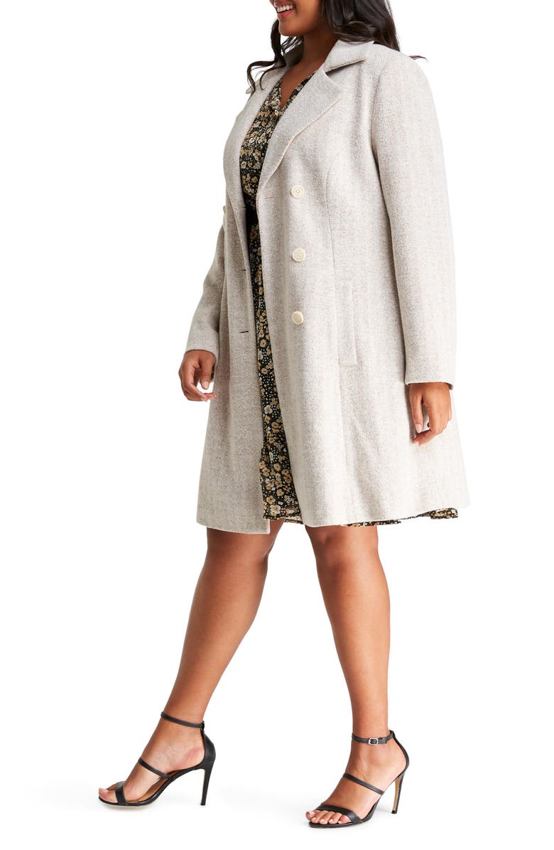 Estelle Homeland Herringbone Double Breasted Coat, Alternate, color, 