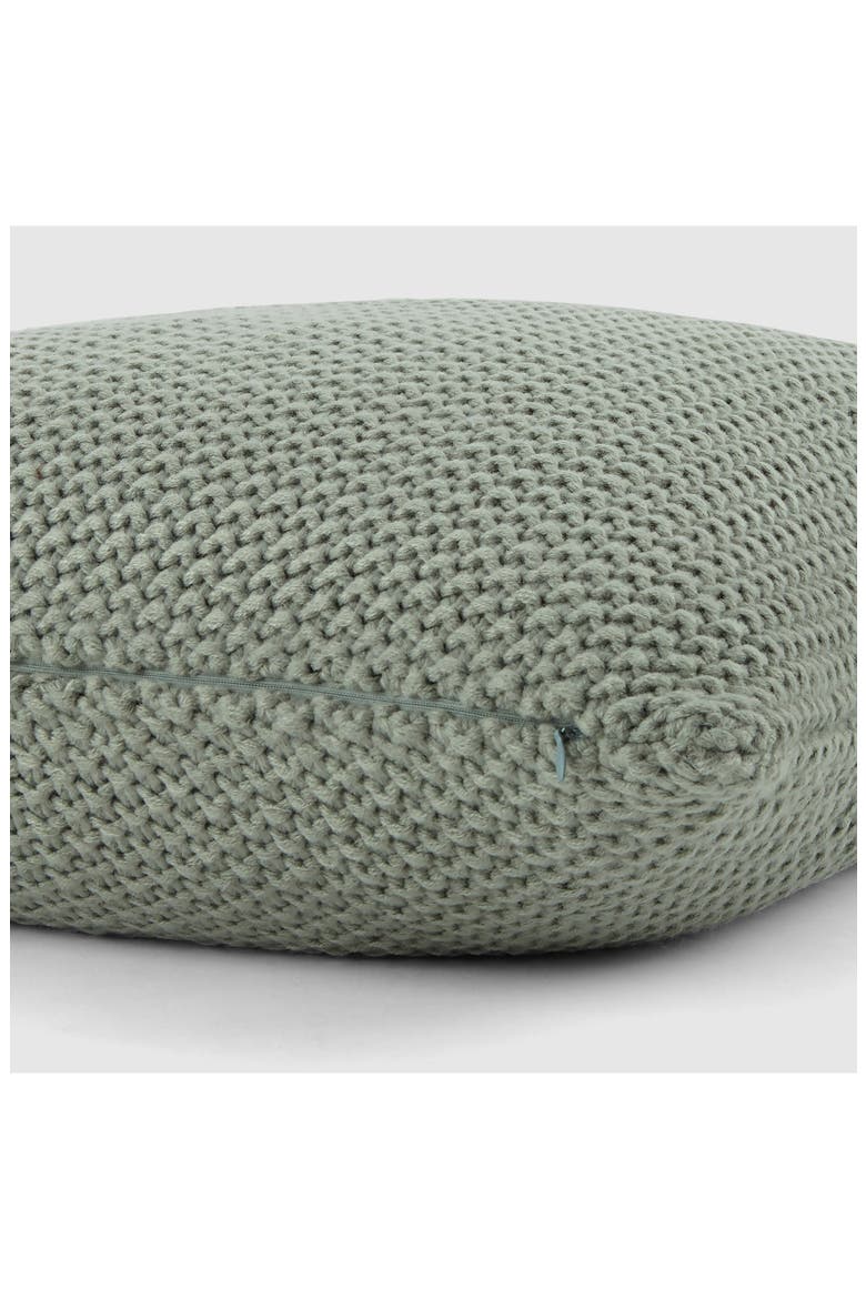Acrylic Knit Throw Pillow, Alternate, color, EUCALYPTUS