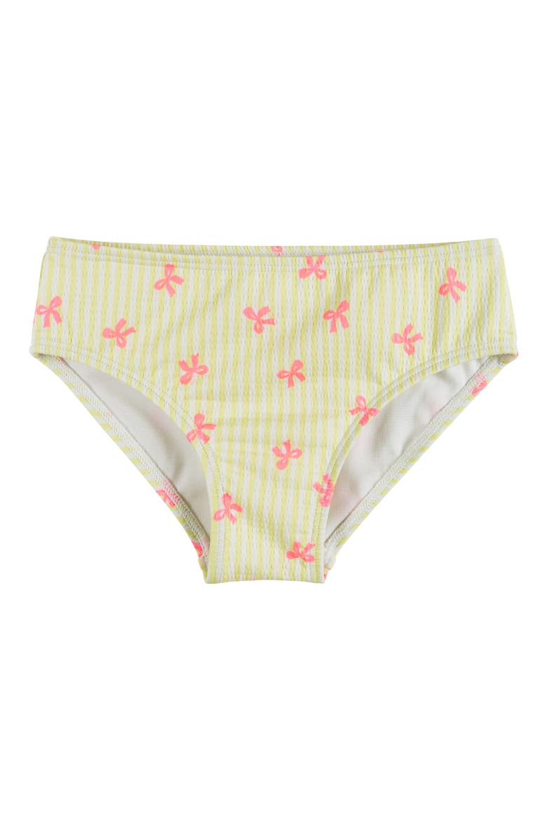 Kids' Puff Sleeve Two-Piece Swimsuit & Headband Set, Alternate, color, YELLOW STRIPE