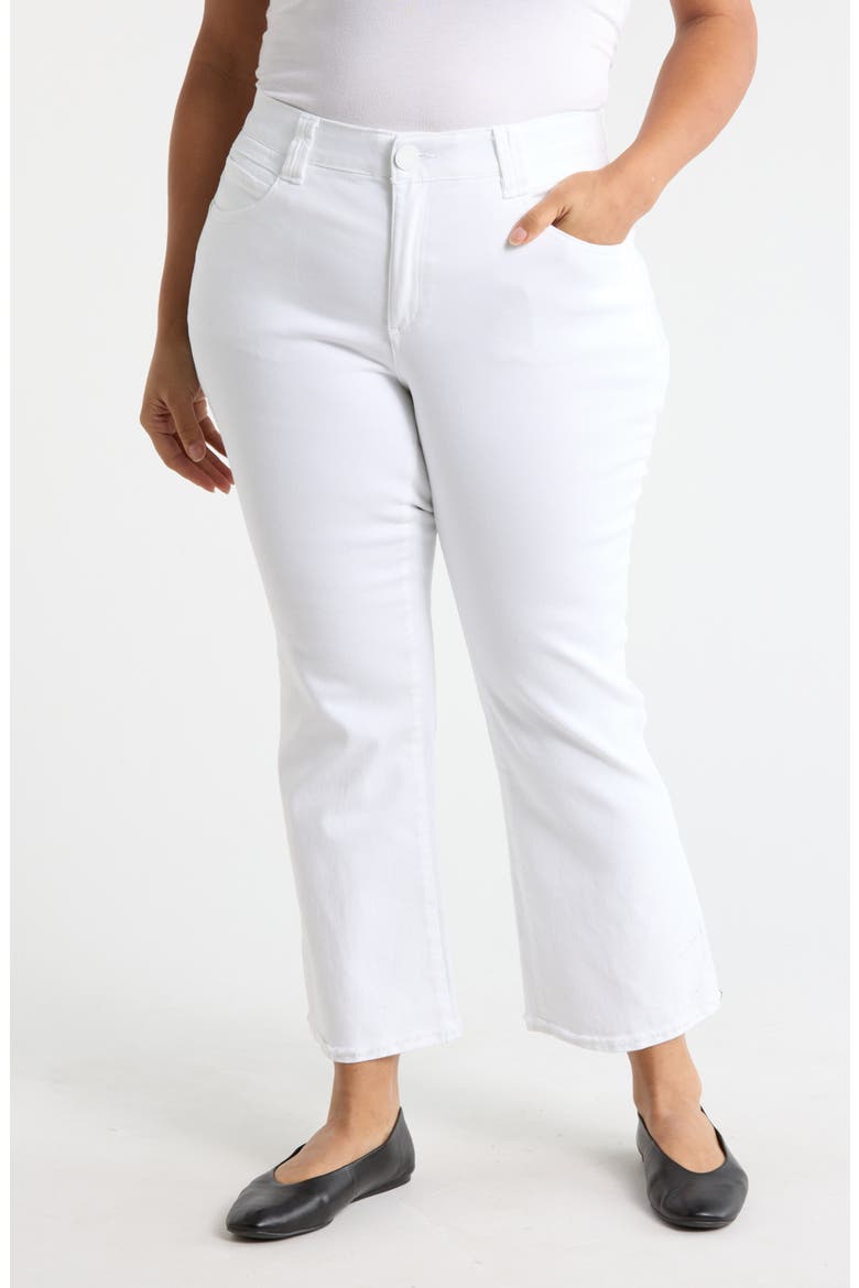 Fray Crop Flare Pants, Main, color, WHITE