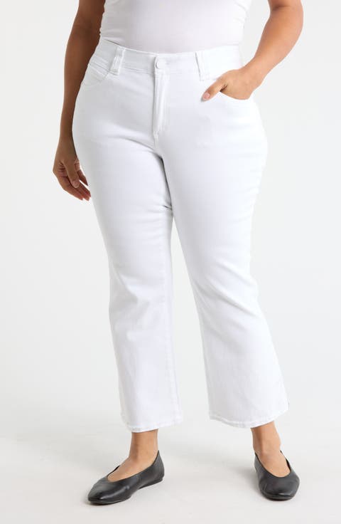 Fray Crop Flare Pants (Plus)