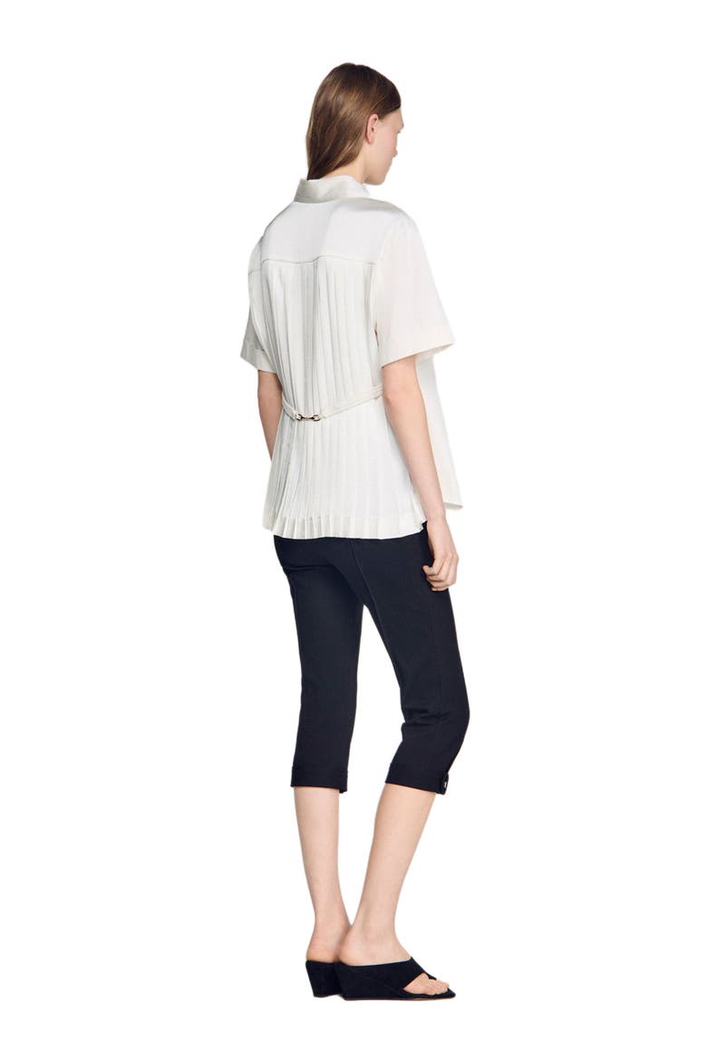 Pleated back shirt, Alternate, color, Ecru