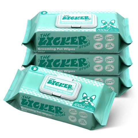 Dog Grooming Wipes, Biodegradable & Hypoallergenic, Unscented, Aloe, Chamomile & Shea Butter