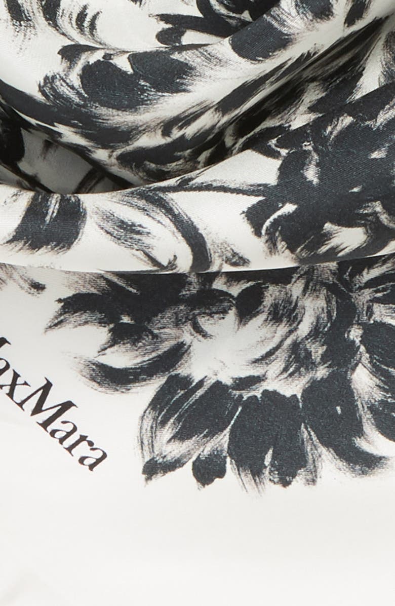 Max Mara Geisha Print Silk Scarf, Alternate, color, Black/ White