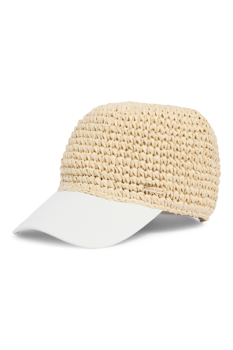 Mixed Media Baseball Cap, Main, color, NATURAL