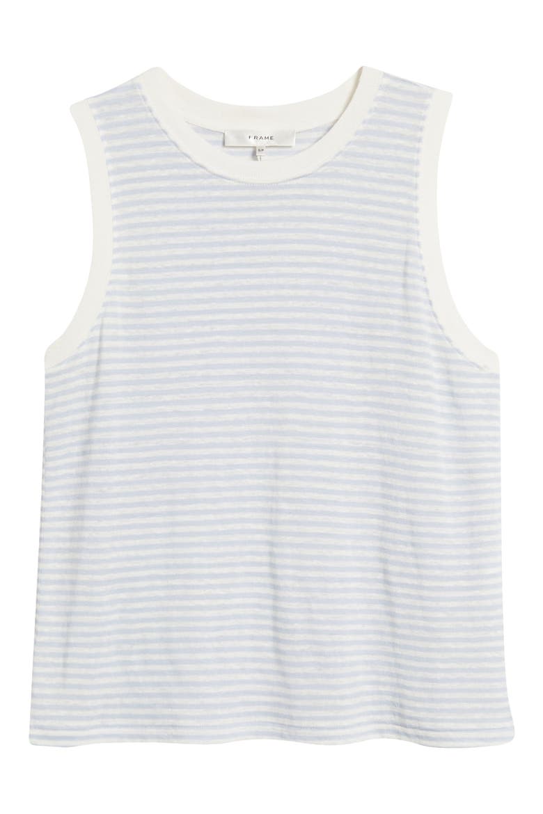 Stripe Organic Linen Muscle T-Shirt, Alternate, color, LIGHT CHAMBRAY MULTI