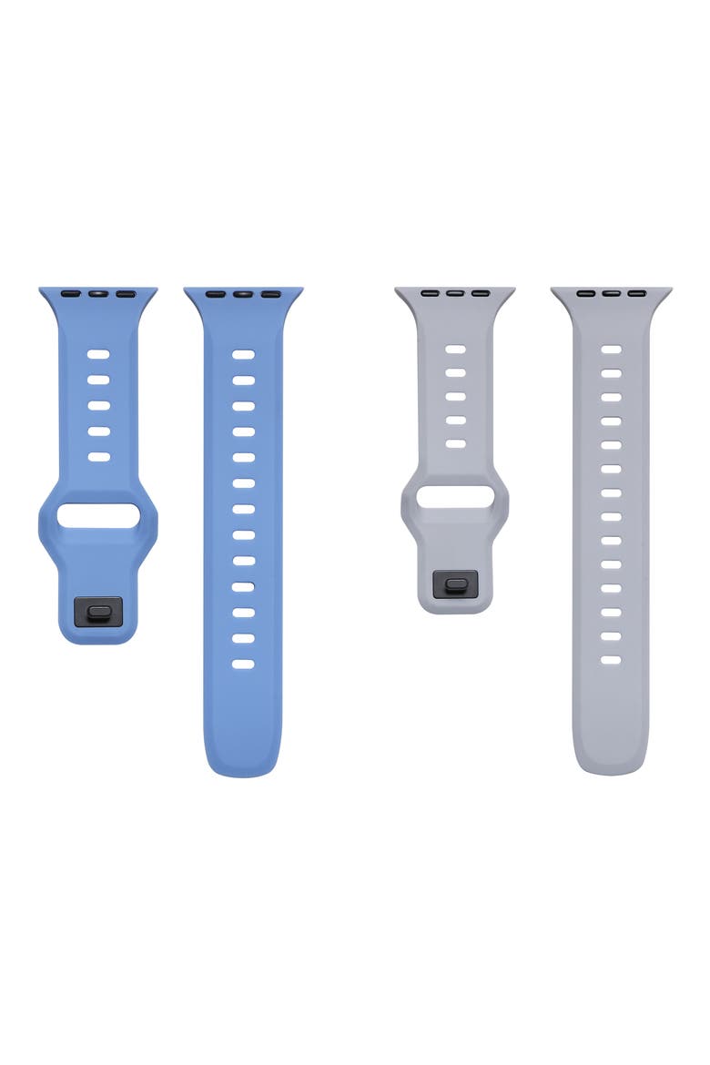 2-Pack Silicone Watch Bands, Main, color, BLUE/ GREY