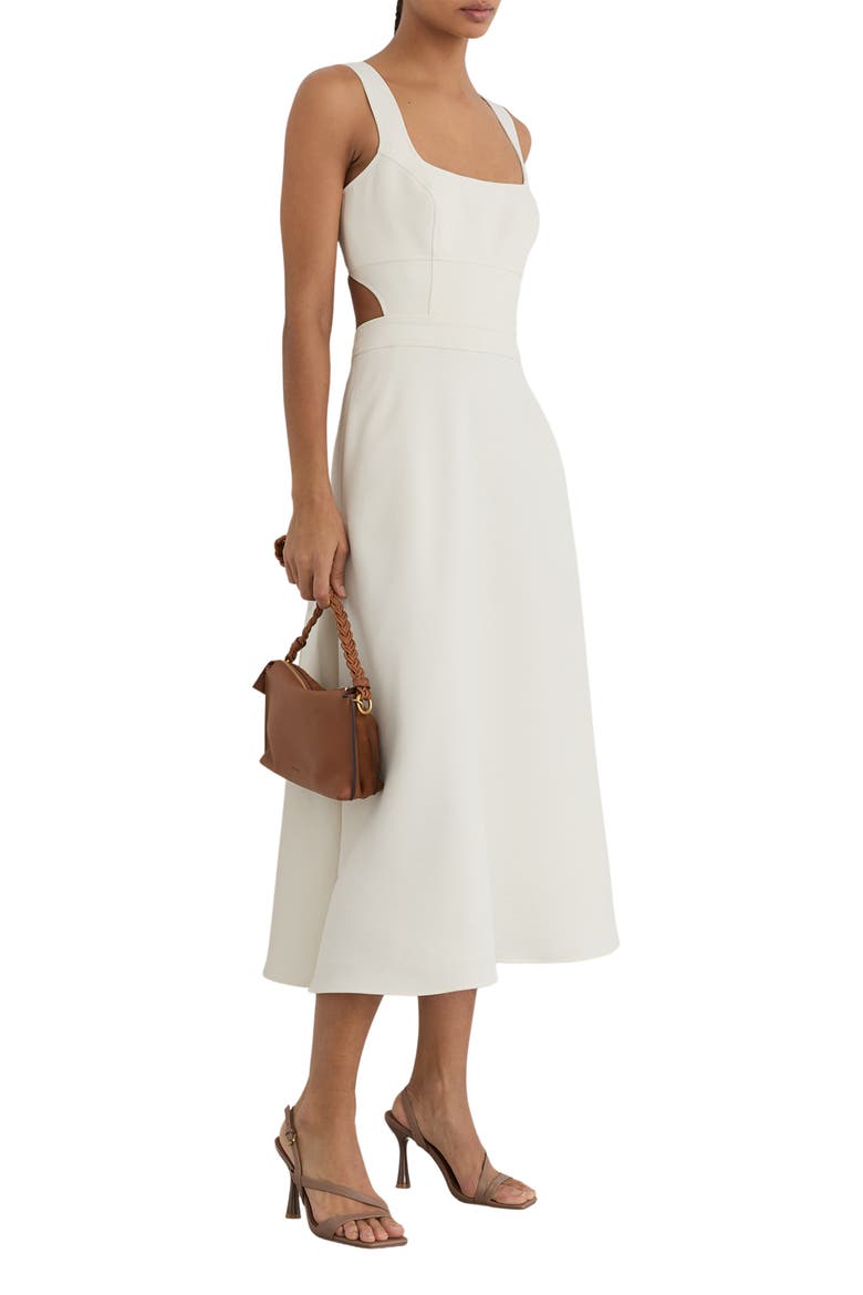 Dina Cutout Back Fit & Flare Midi Dress, Main, color, IVORY