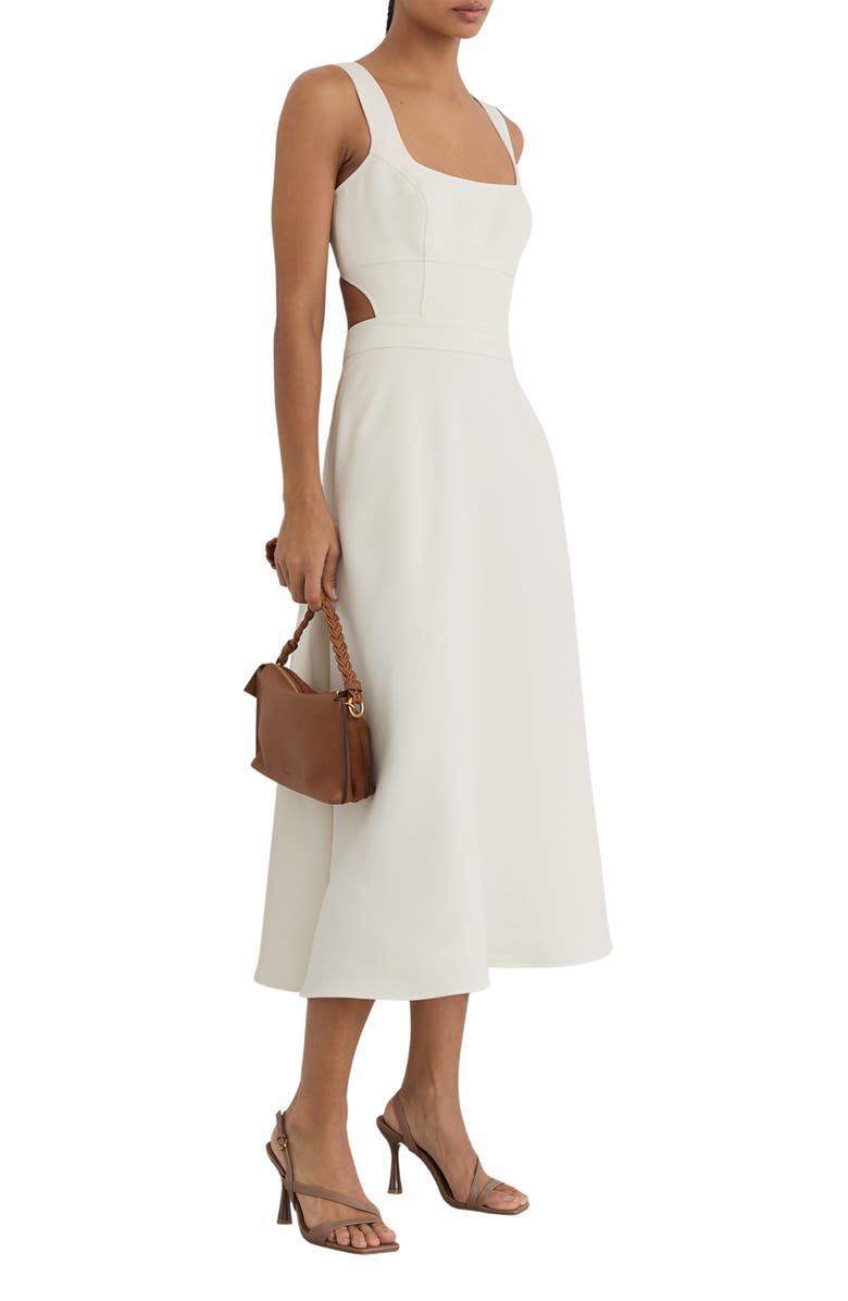 Reiss Dina Cutout Back Fit & Flare Midi Dress, Main, color, 