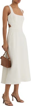 Reiss Dina Cutout Back Fit & Flare Midi Dress