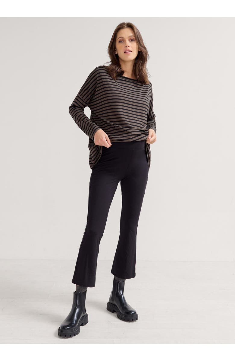 HATCH Collection The Maternity Bodyflex Crop Flare Legging, Main, color, Black