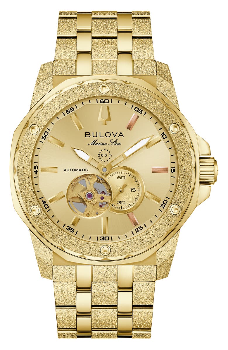 BULOVA Marine Star Series A Marc Anthony Automatic Bracelet Watch, 44mm, Main, color, Gold-Tone