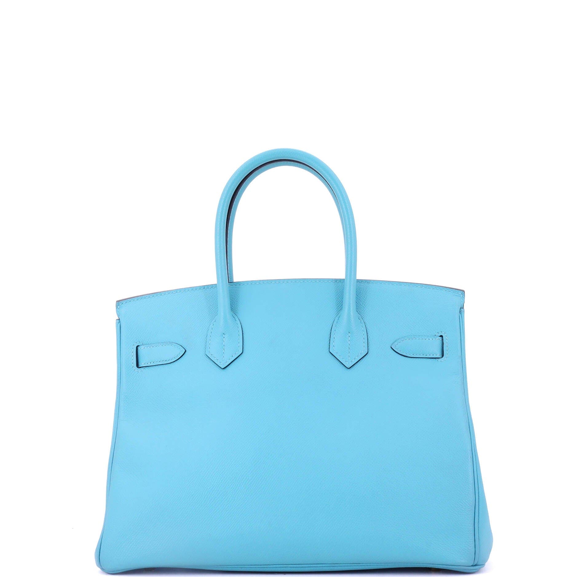 Pre-Owned Hermes Birkin Handbag Blue Epsom with Gold Hardware 30, Alternate, color, 