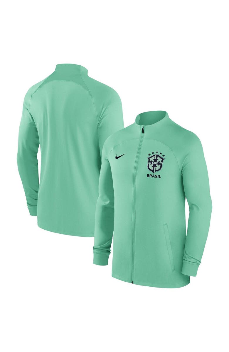 Nike Men's Nike Brazil National Team Green Strike Raglan Full-Zip Performance Track Jacket, Main, color, Green