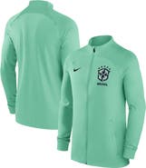 Nike Men's Nike Brazil National Team Green Strike Raglan Full-Zip Performance Track Jacket