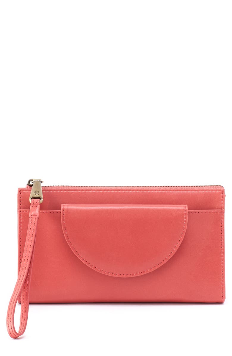 HOBO Zenith Leather Wristlet, Main, color, Cherry Blossom