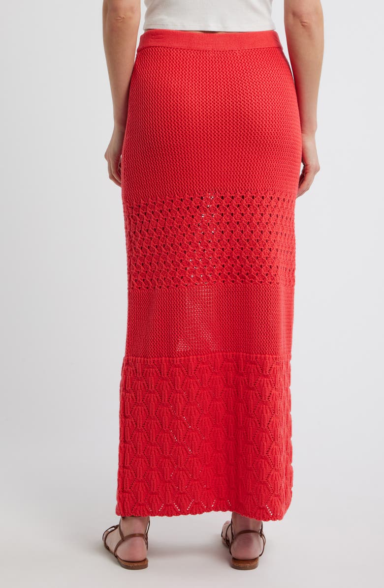 Marine Layer Amada Midi Cotton Sweater Knit Skirt, Alternate, color, Red