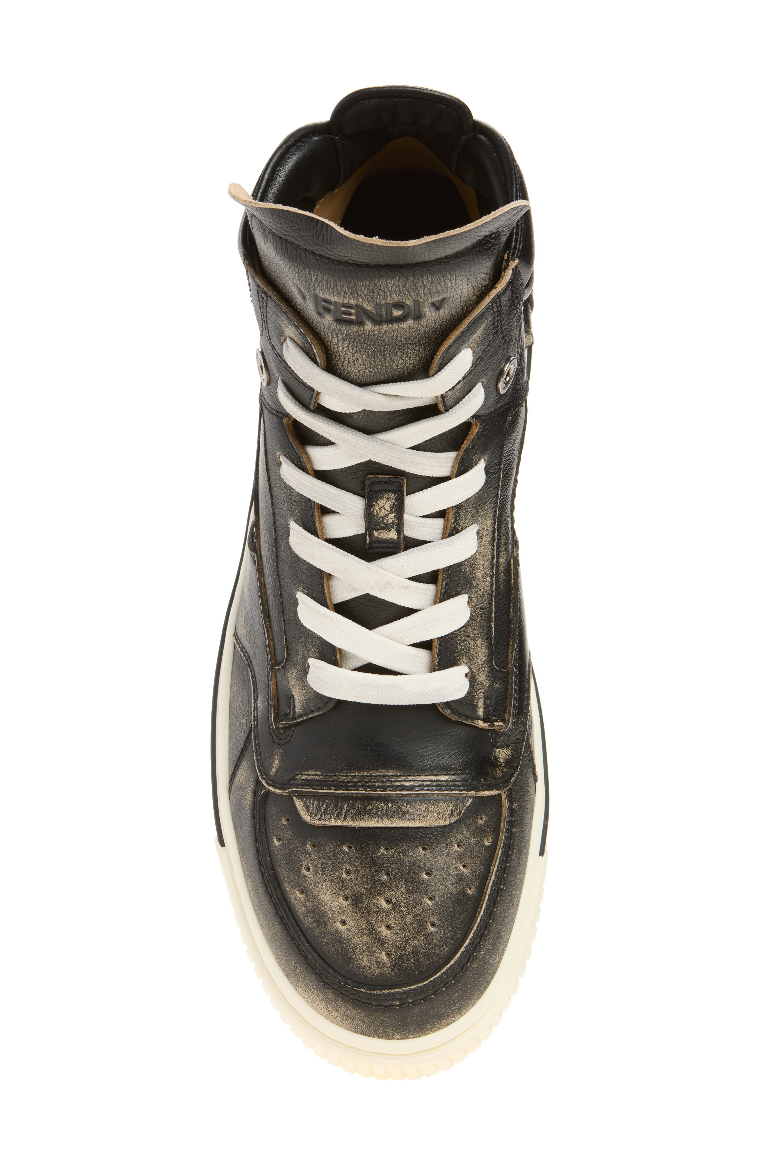 Fender Distressed High Top Sneaker, Alternate, color, NERO BEIGE NERO