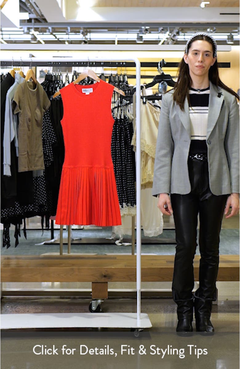 Mina Pleated Mixed Media Minidress, sales video thumbnail