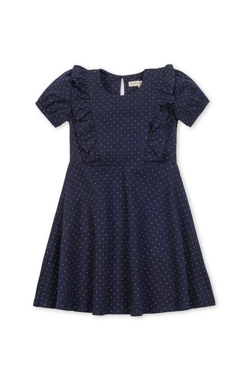 Kids' Organic Short Sleeve Knit Ruffle Dress (Toddler, Little Kid and Big Kid)