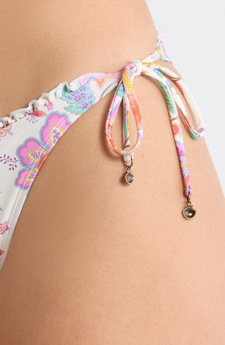Rip Curl Half Moon Bay Tie Side Bikini Bottoms, Alternate, color, Bone
