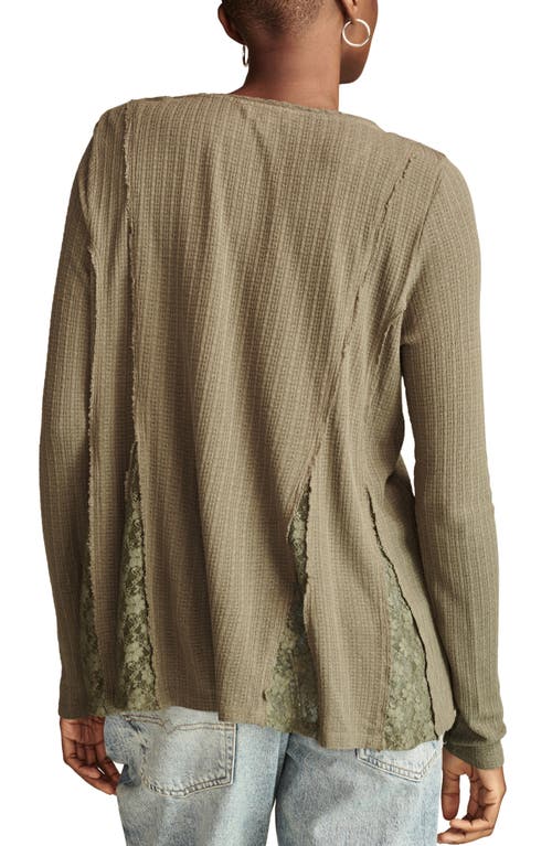 Shop Lucky Brand Lace Godet Swing Henley In 310 Olive