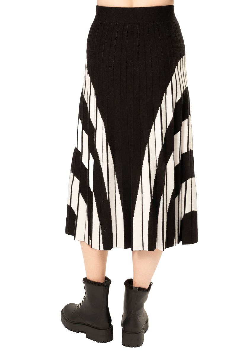 AREA STARS Two Tone Knit Skirt, Alternate, color, Black (Black)
