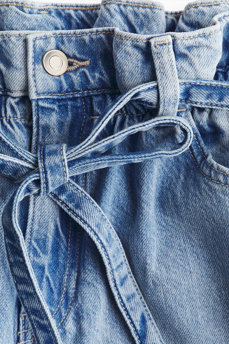 Belted Paper Bag Jeans, Alternate, color, Light denim blue