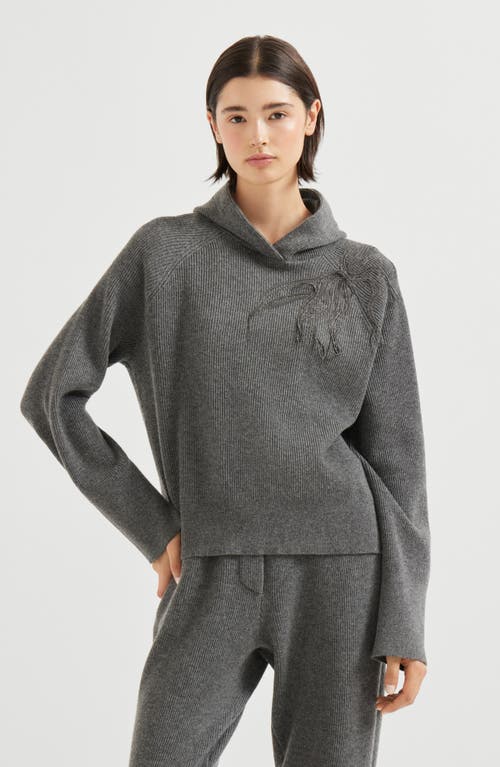 Brunello Cucinelli Cashmere English Rib Sweater In Gray