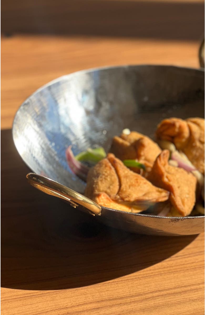 Verve Culture Kadai Rolled Steel Wok with Brass Handle 12", Alternate, color,