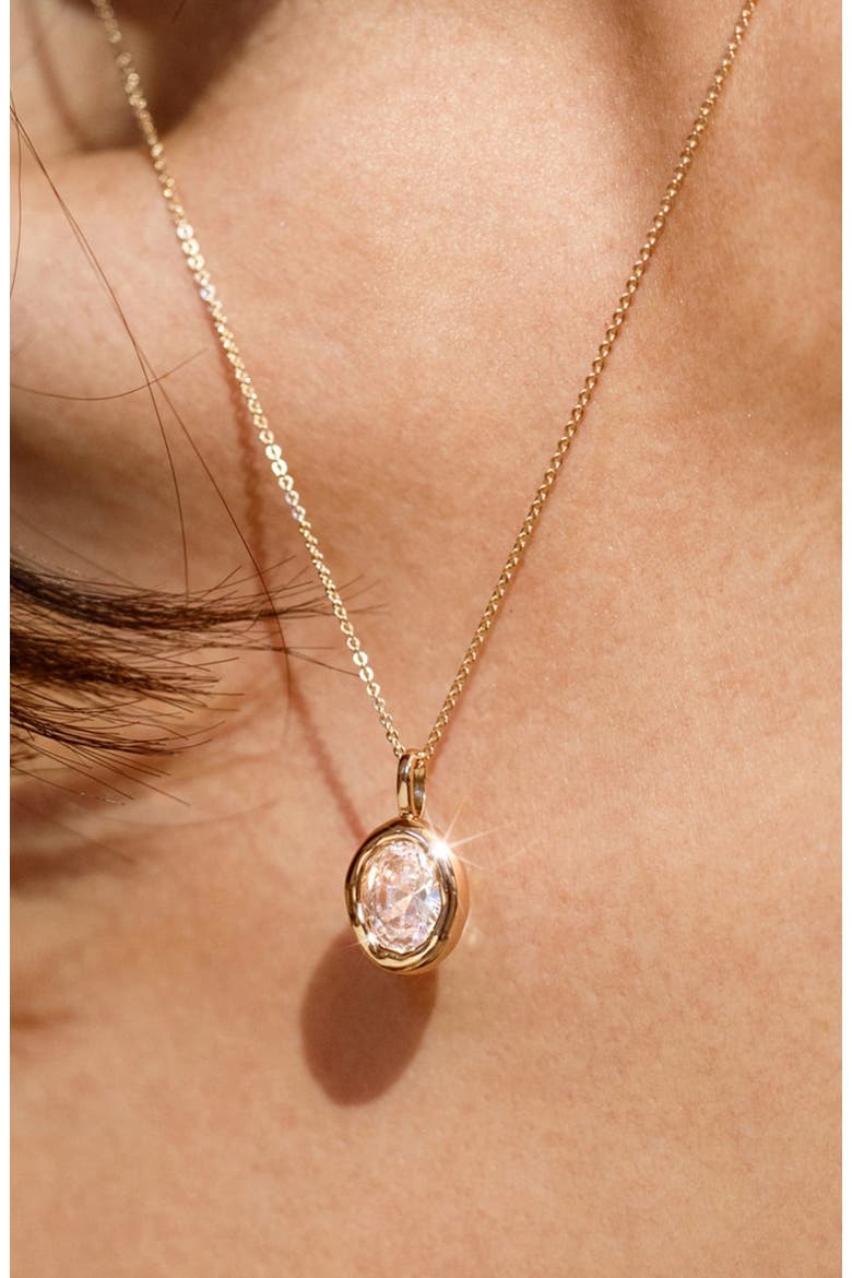 Tova Bezel Set Organic Charm Necklace, Alternate, color, Gold Vermeil