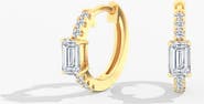 Everlee Dainty Emerald Huggie Lab Diamond in 14K Gold