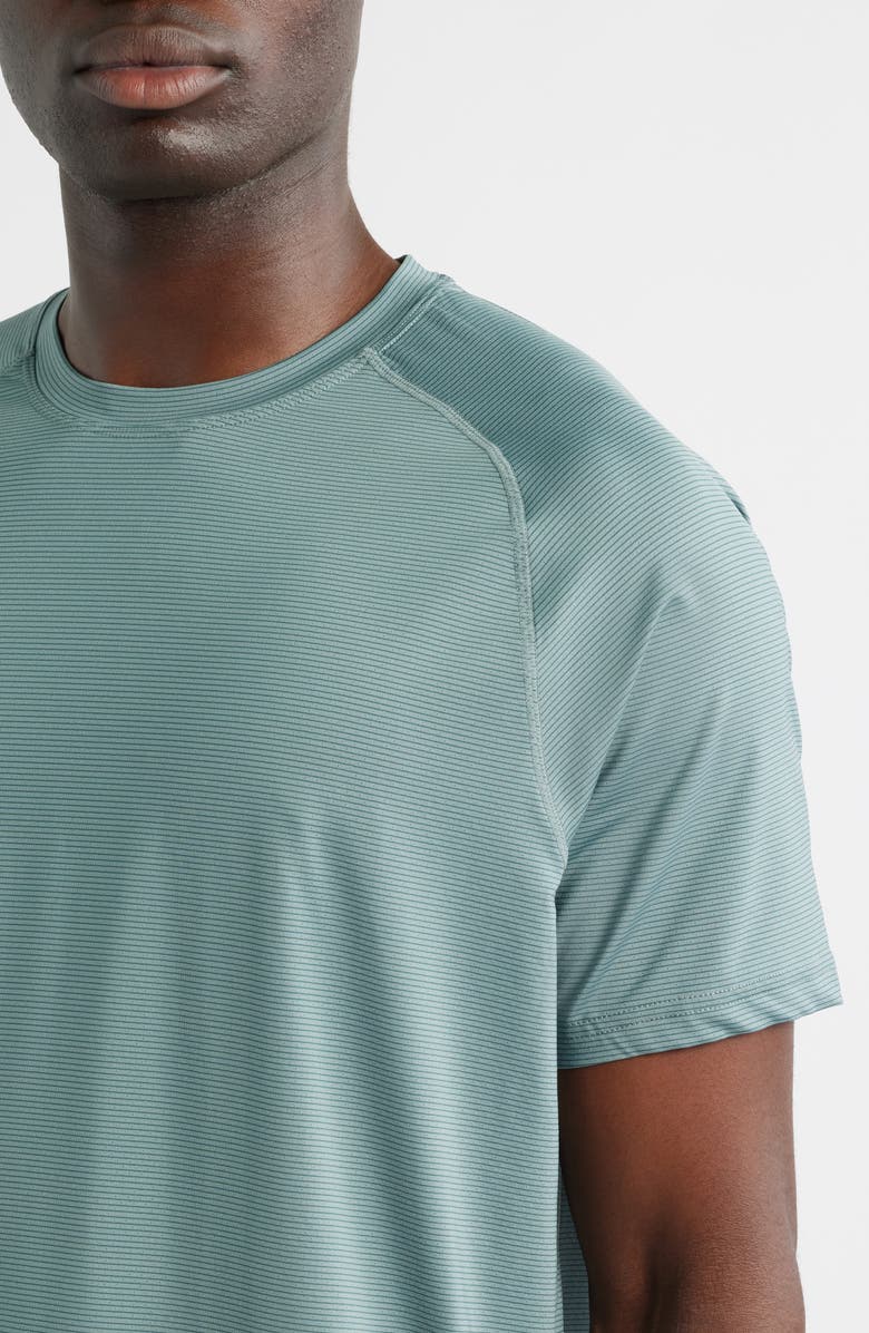 Zella Perforated Training T-Shirt, Alternate, color, Grey Thunder